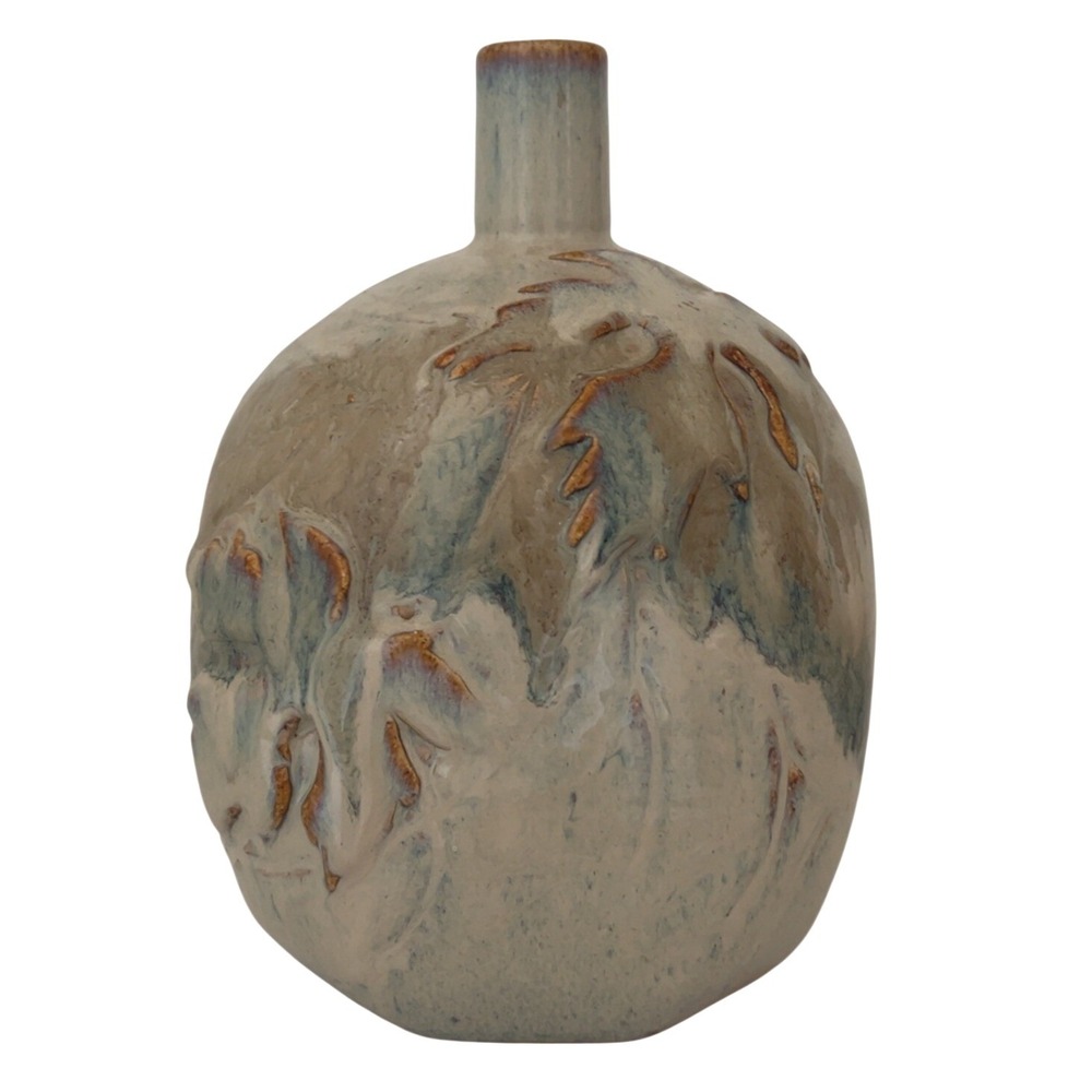 Signed Pinion studio pottery drip glaze contemporary vase